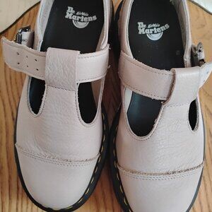 Dr Martens Bethan Taupe Mary Jane Platforms